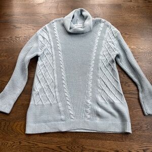 Neon Buddha Cowl Neck Light Blue Tunic Sweater, Women’s Size Large